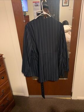 Ashro Navy Pinstripe Women's Blazer